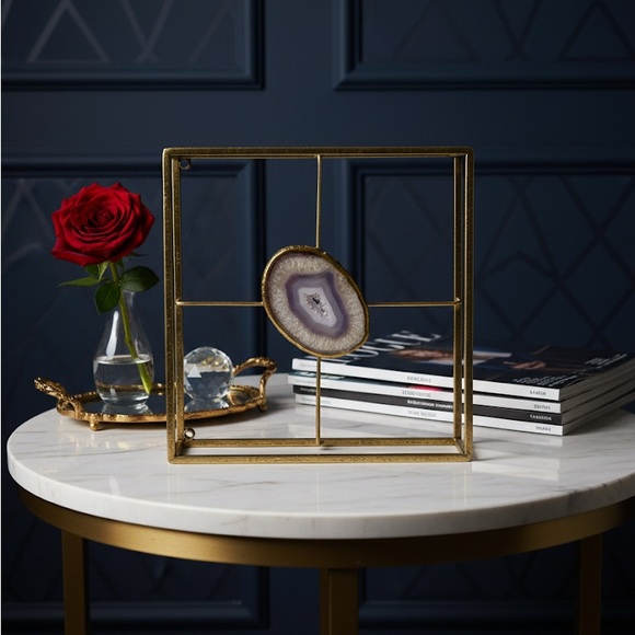 Source Unknown Other - Gold Geode Wall Art (12x12)